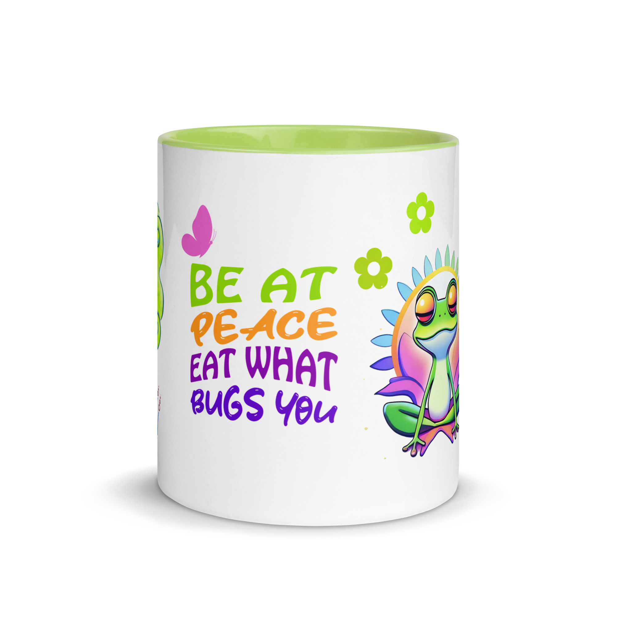 Taza "Be At Peace, Eat What Bugs You" divertida para amantes de los árboles y las ranas - Imagen 5