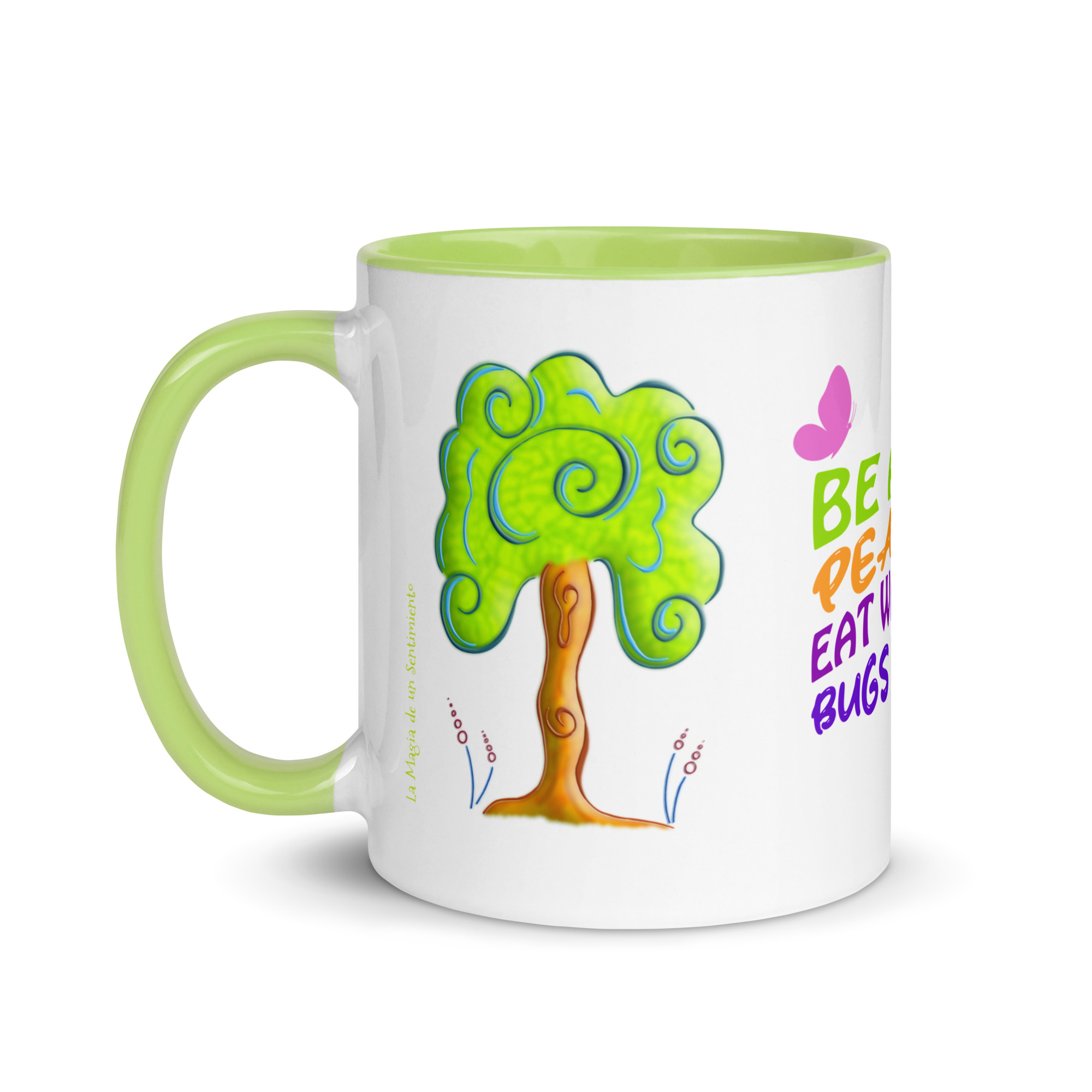 Taza "Be At Peace, Eat What Bugs You" divertida para amantes de los árboles y las ranas - Imagen 4