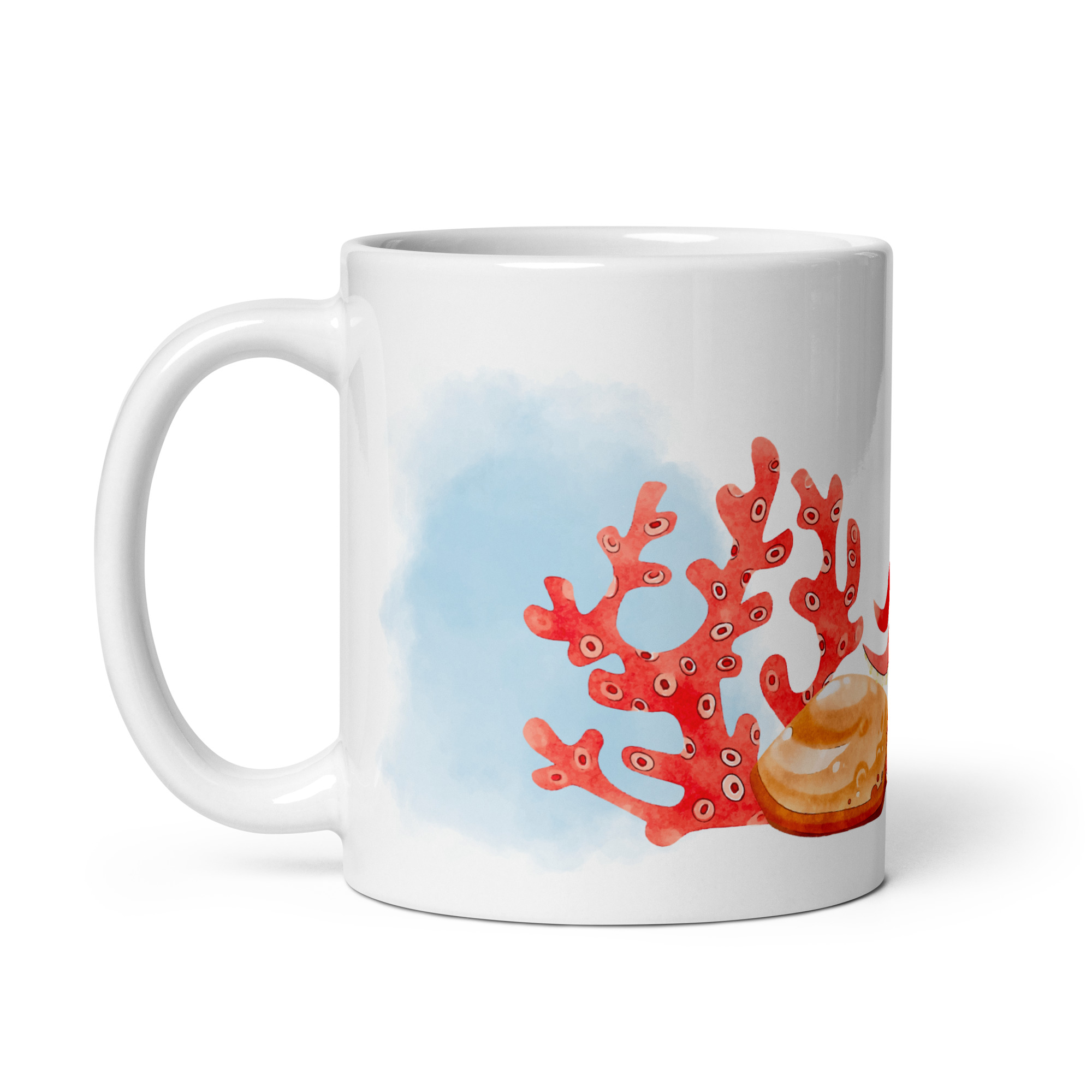 Taza Brillante con Divertido Pulpo y Coral en una Piedra - Imagen 2