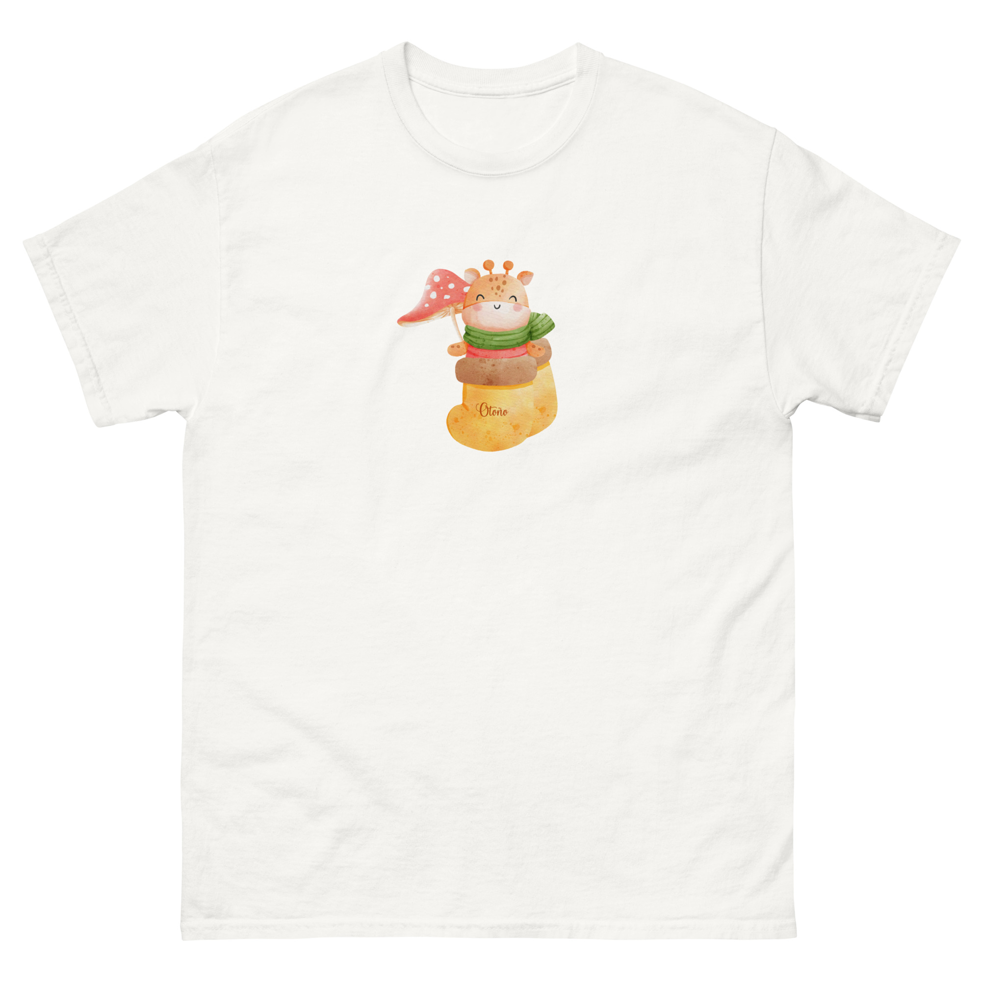 Camiseta con diseño de una dulce jirafa en un cómodo calcetín de otoño - Imagen 13