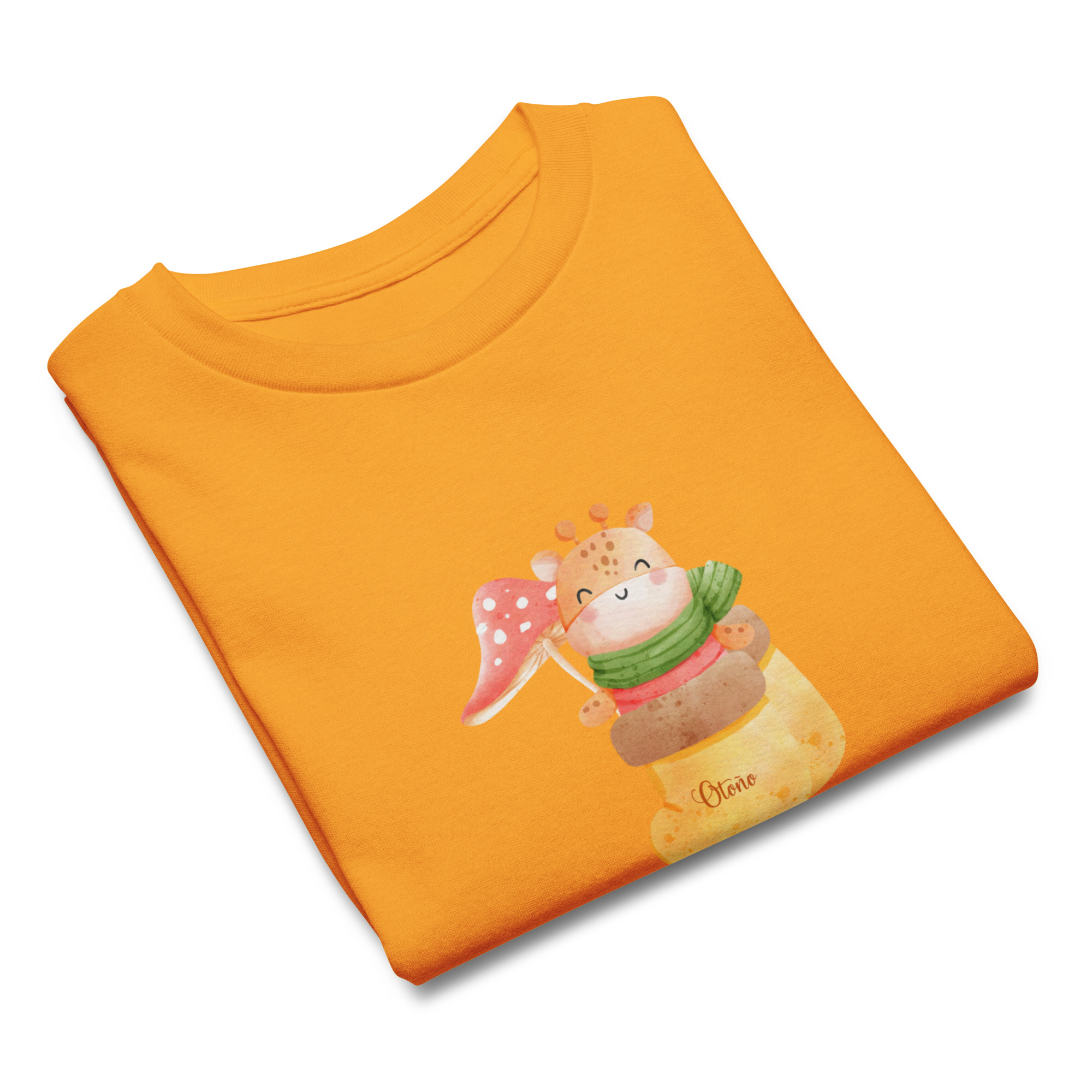Camiseta para niño y niña con una dulce jirafa en un cómodo calcetín de otoño - Imagen 10