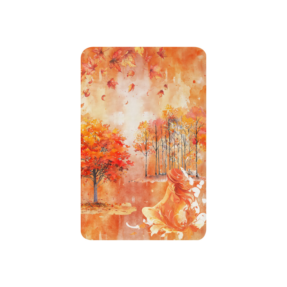 Manta mullida Sueños de otoño con árboles y chica de fantasía - Imagen 7