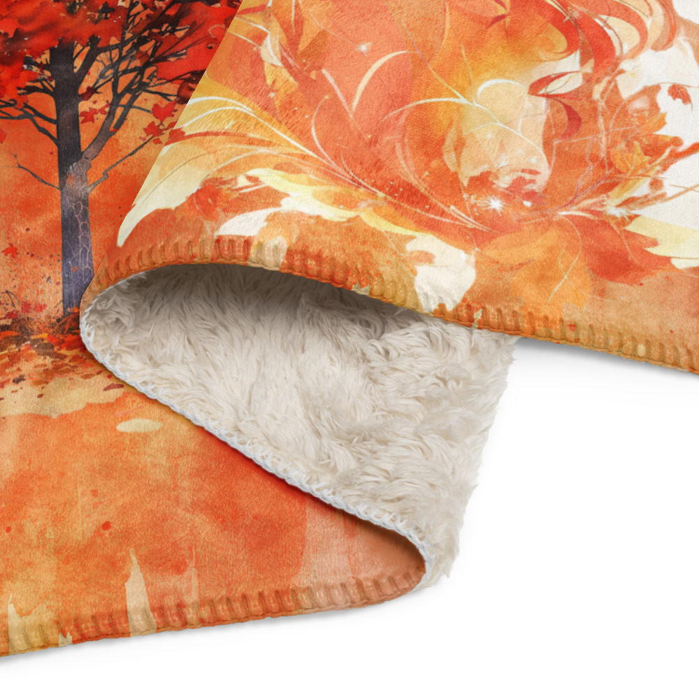 Manta mullida Sueños de otoño con árboles y chica de fantasía - Imagen 5
