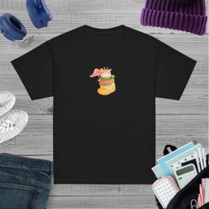 Camiseta para niño y niña con una dulce jirafa en un cómodo calcetín de otoño