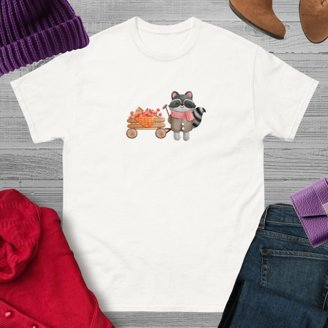 Camiseta con bonito diseño un bonito mapache con un carrito de bayas - Imagen 2