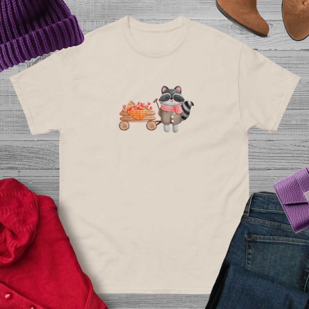 Camiseta con bonito diseño un bonito mapache con un carrito de bayas - Imagen 3