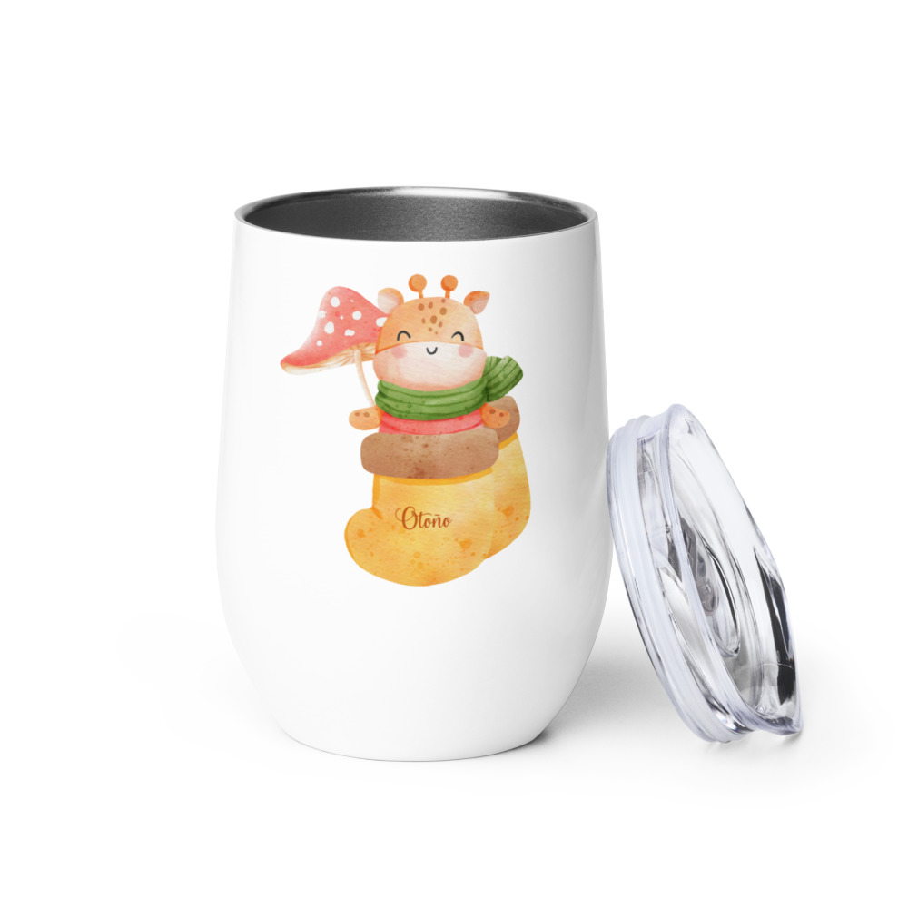 Ternura en un Vaso. Bonita Jirafa dentro de un Cómodo Calcetín. Para Zumo, Vino, Té. Térmico. - Imagen 8