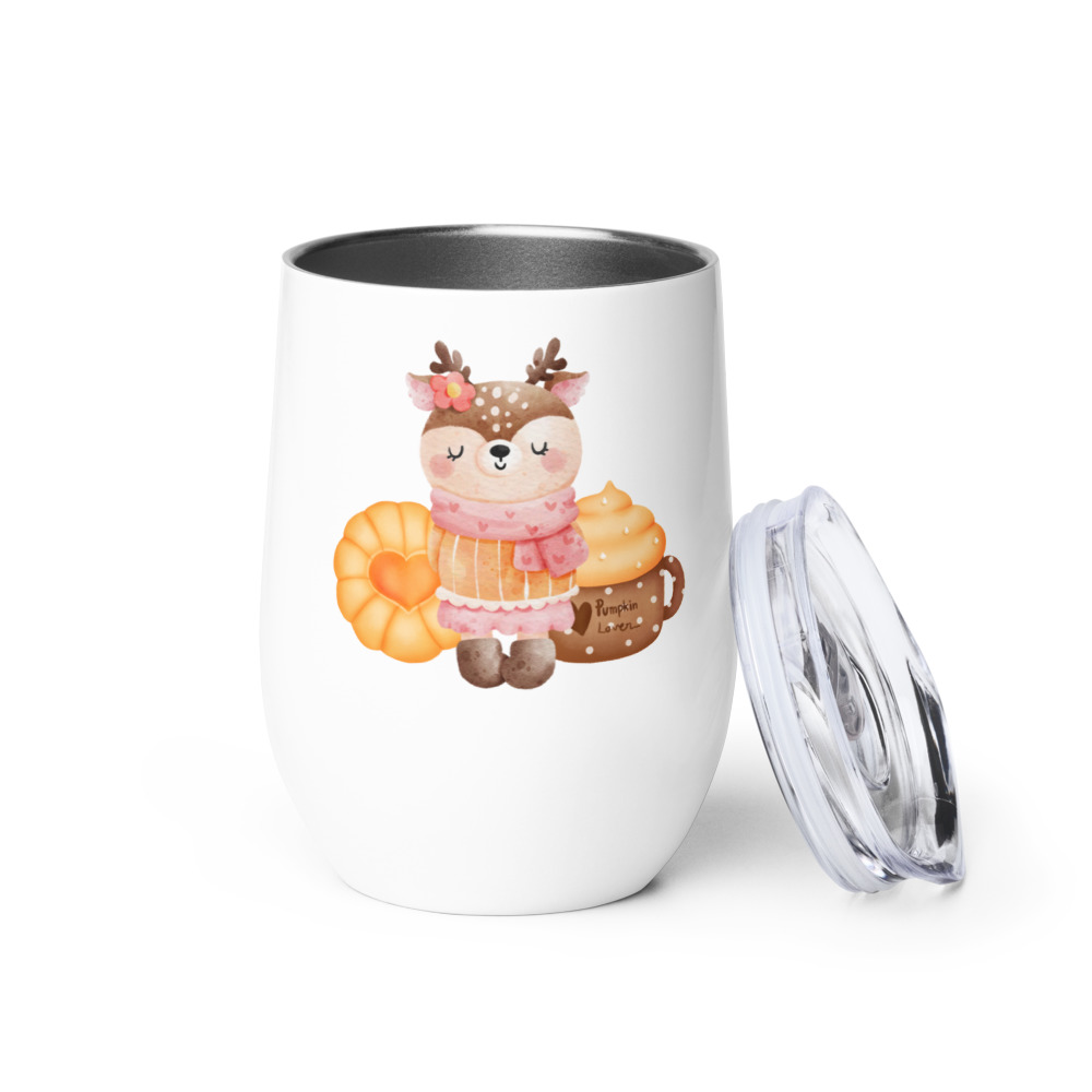 Ternura en un Vaso. Tranquila Rena con Pasta y Batido de Calabaza. Para Zumo, Vino, Té. Térmico. - Imagen 6