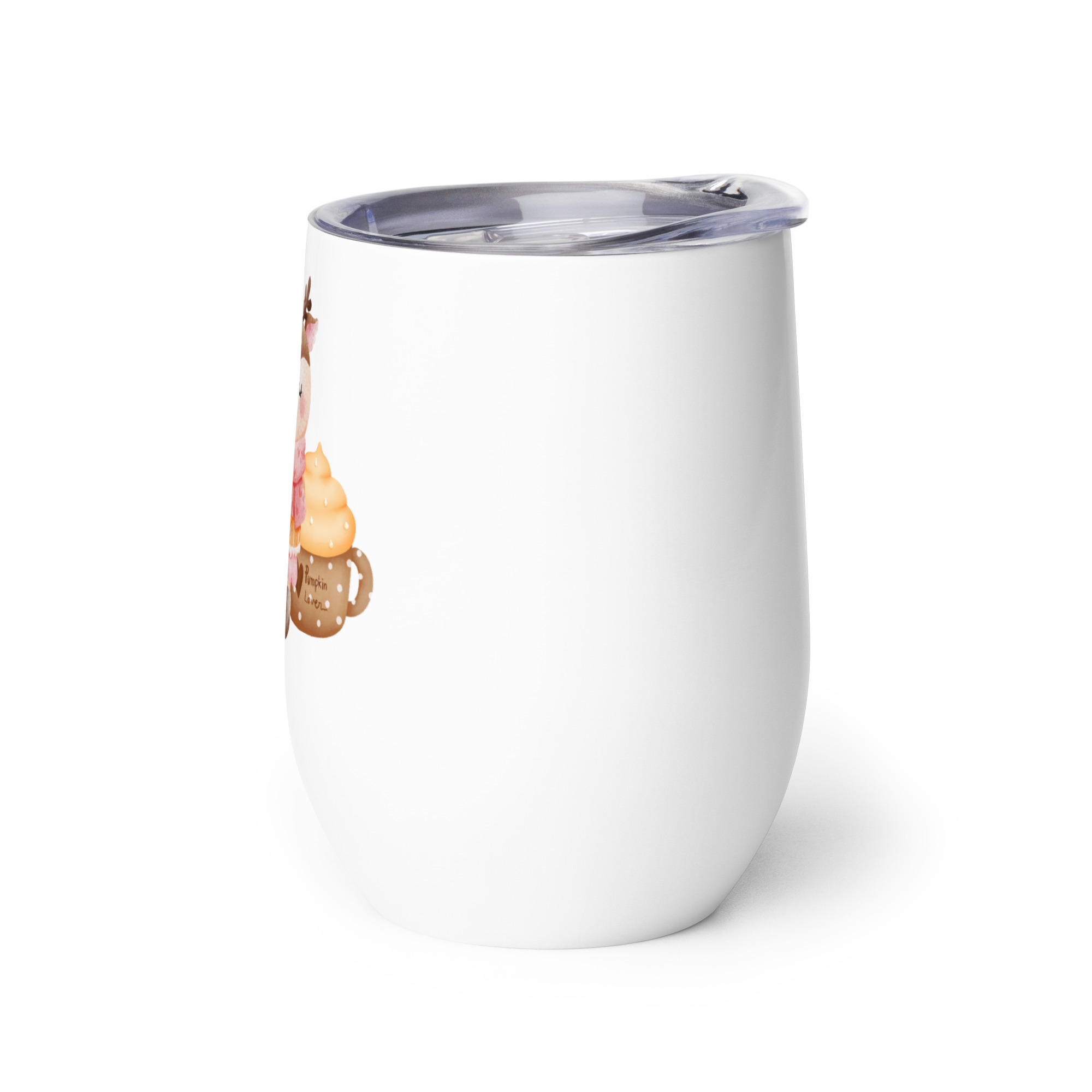 Ternura en un Vaso. Tranquila Rena con Pasta y Batido de Calabaza. Para Zumo, Vino, Té. Térmico. - Imagen 3