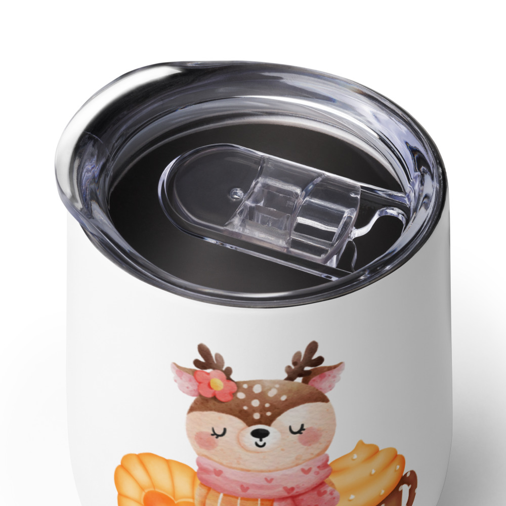 Ternura en un Vaso. Tranquila Rena con Pasta y Batido de Calabaza. Para Zumo, Vino, Té. Térmico. - Imagen 5