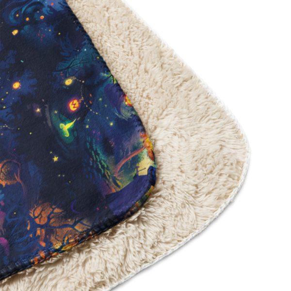 Manta de misterio mullida con motivos de magia y fuego en fondo azul [Personalizable] - Imagen 10