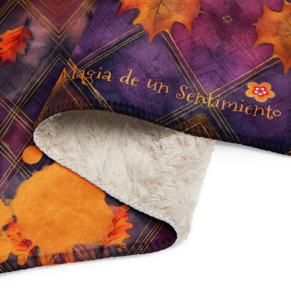 Manta de Elevación con Rombos morados y Pintura ámbar - Imagen 6