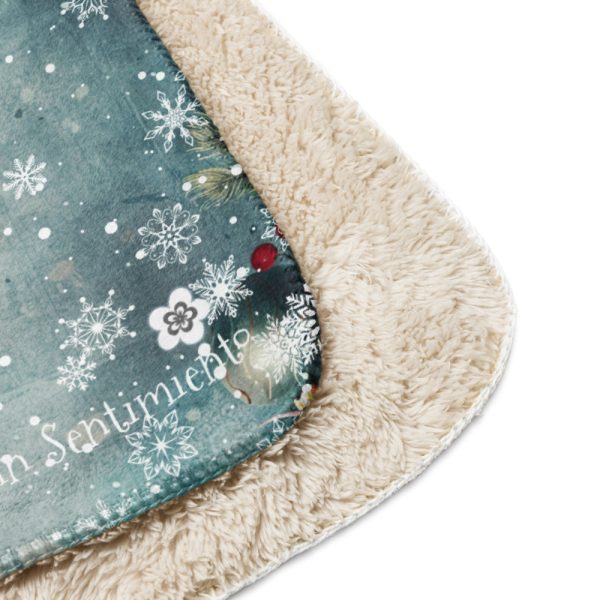 Manta con diseño de Árbol Mágico de colores sobre fondo de invierno y copos de nieve - Imagen 7