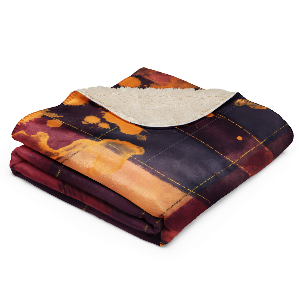 Manta de Elevación con Cuadros Burdeos y Manchas de creatividad ambar - Imagen 5