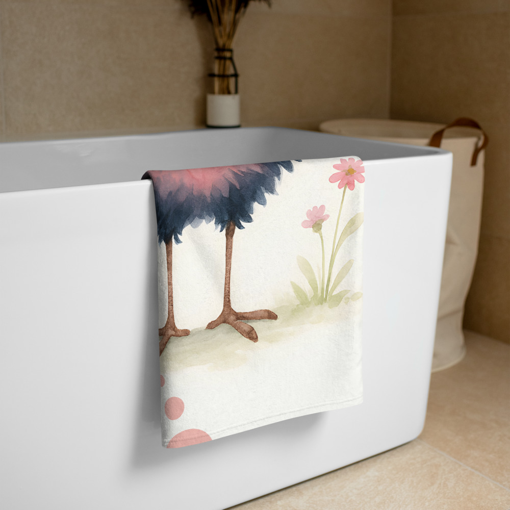 Toalla de baño y playa con un divertido y alocado pájaro de color azul - Bruno, el zombi mañanero - Imagen 3