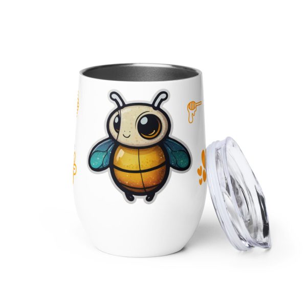 Esencial e Imparable. Abejita de fantasía con miel y flores en un vaso de zumo o vino - Imagen 5