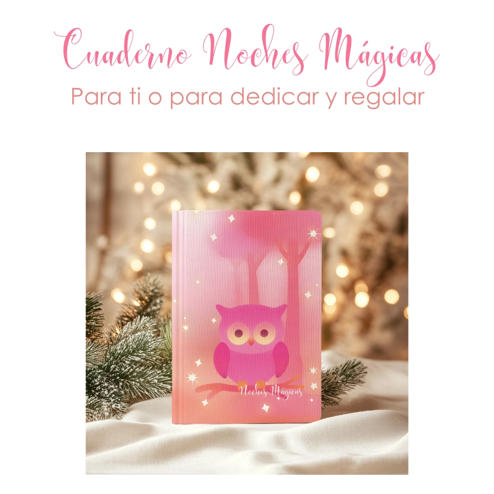 Cuaderno digital imprimible Noches Mágicas con bonitos buhos en degradados rosas - Imagen 4