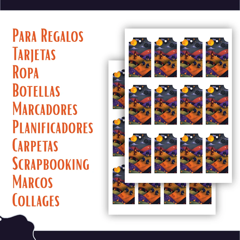 Etiquetas imprimibles de Halloween para decorar, regalar y compartir - Imagen 11
