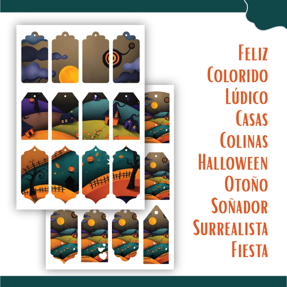 Etiquetas imprimibles de Halloween para decorar, regalar y compartir - Verde - Imagen 12