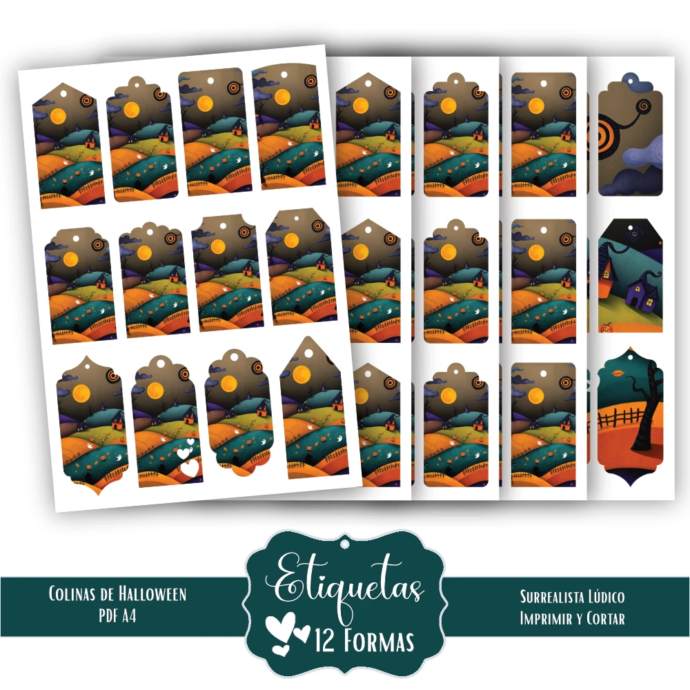 Etiquetas imprimibles de Halloween para decorar, regalar y compartir - Verde - Imagen 10