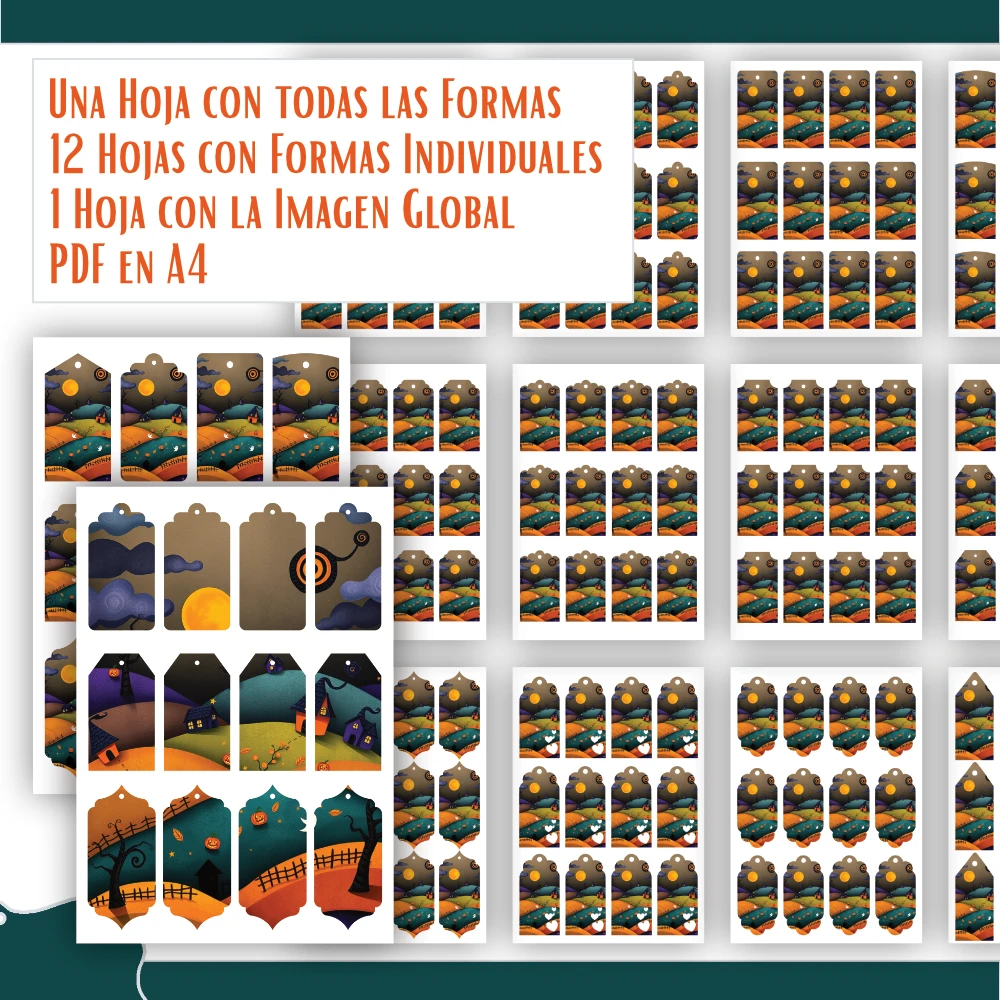 Etiquetas imprimibles de Halloween para decorar, regalar y compartir - Verde - Imagen 13