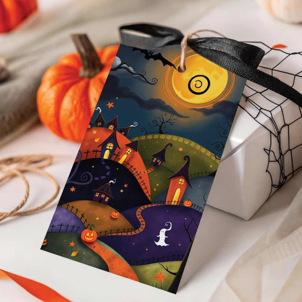 Etiquetas imprimibles de Halloween para decorar, regalar y compartir - Morado - Imagen 4