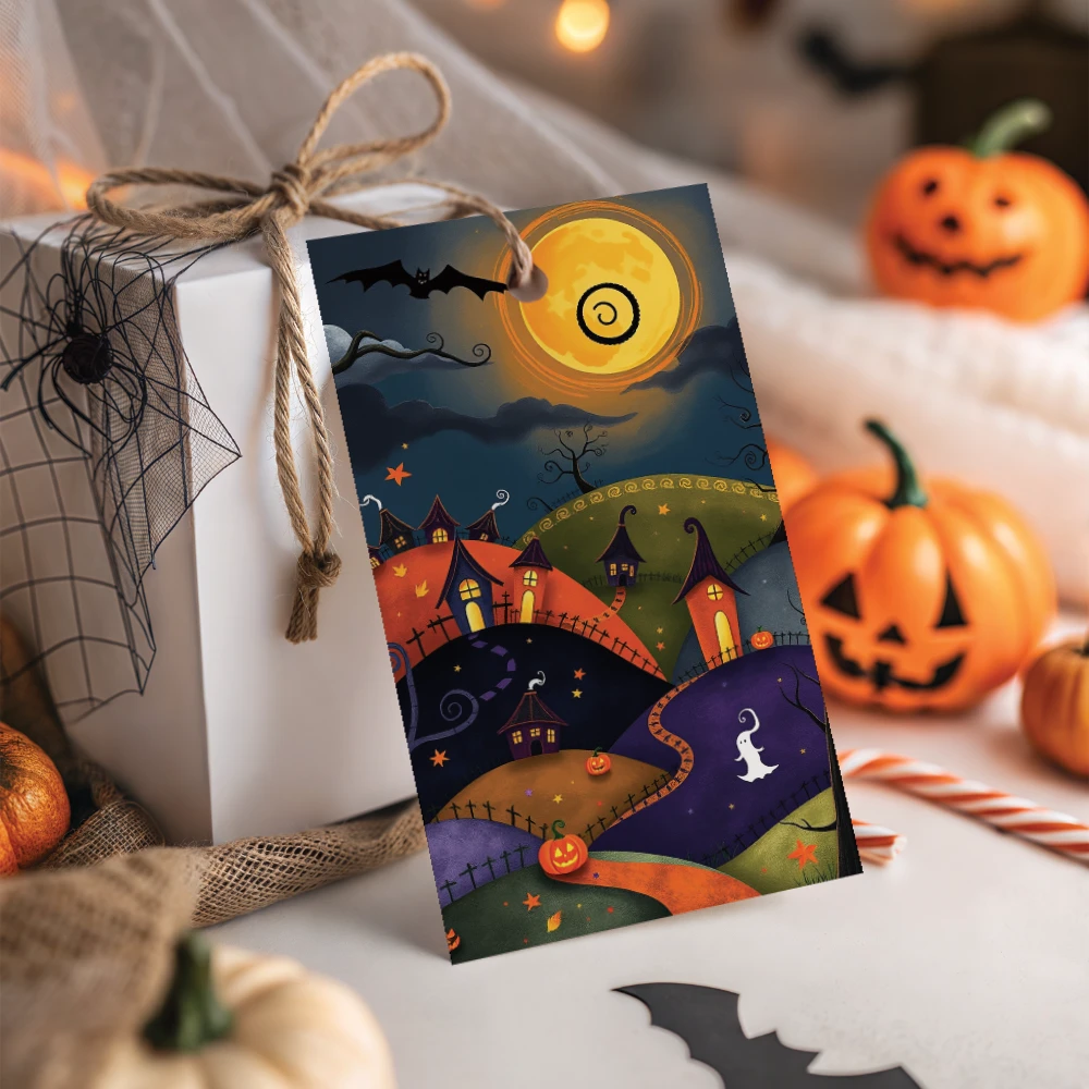 Etiquetas imprimibles de Halloween para decorar, regalar y compartir - Morado - Imagen 5