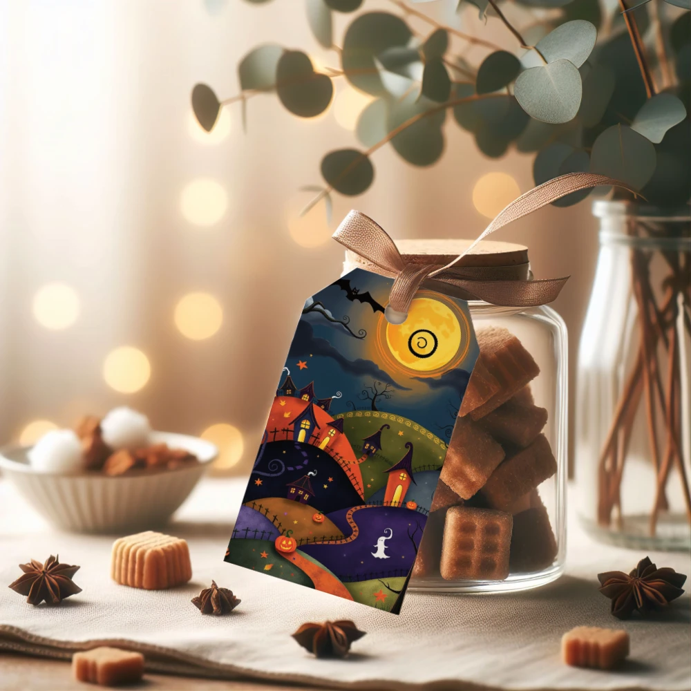 Etiquetas imprimibles de Halloween para decorar, regalar y compartir - Morado - Imagen 6