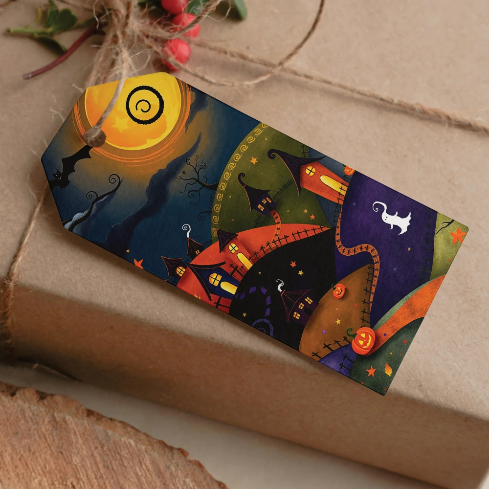 Etiquetas imprimibles de Halloween para decorar, regalar y compartir - Morado - Imagen 7