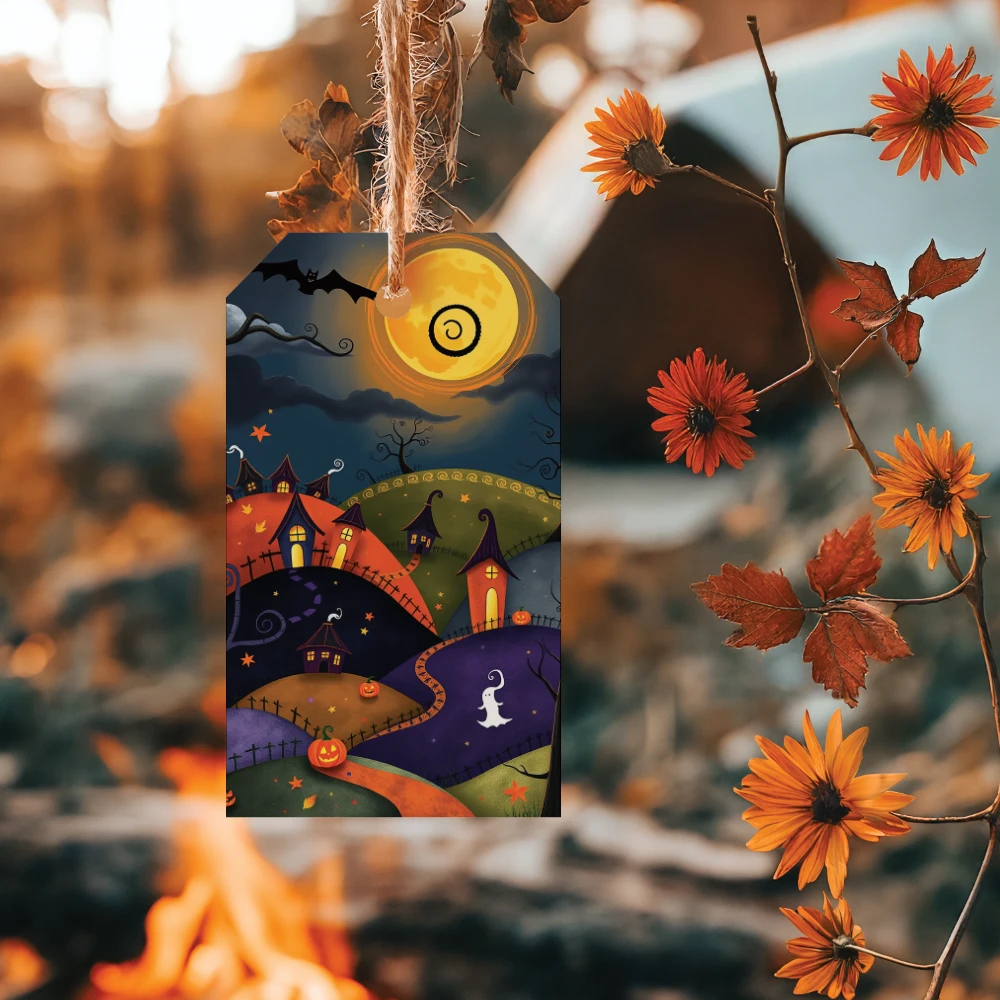 Etiquetas imprimibles de Halloween para decorar, regalar y compartir - Morado - Imagen 8