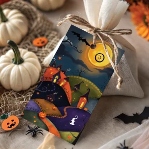 Etiquetas imprimibles de Halloween para decorar, regalar y compartir - Morado