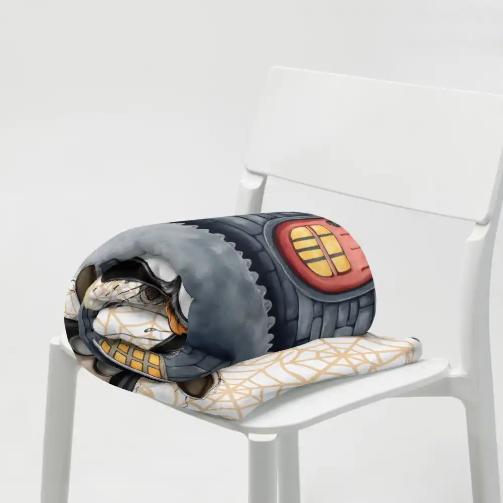 Manta polar de Halloween con divertido diseño de oveja esqueleto, mapache en un caldero, murciélagos y telas de araña - Imagen 8