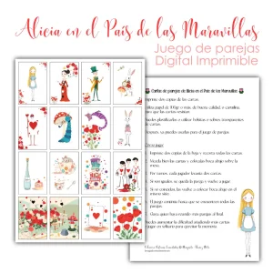 🌺 Juego de Memoria – Alicia en el País de las Maravillas 🌺