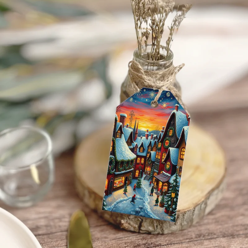 Etiquetas imprimibles de Navidad con Casas de Cuento - Colección Completa 144 diseños - Imagen 12